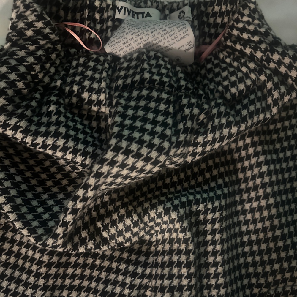 ViVETTA Black and White Houndstooth wool blend cargo pants size 36 Italian